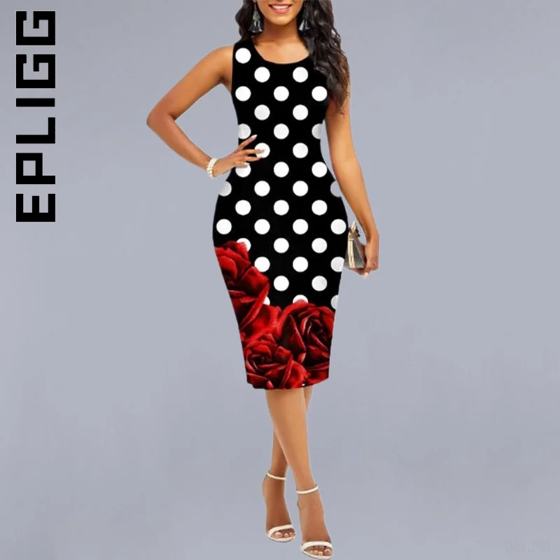 Epligg вечернее Клубное платье без рукавов модное винтажное универсальные