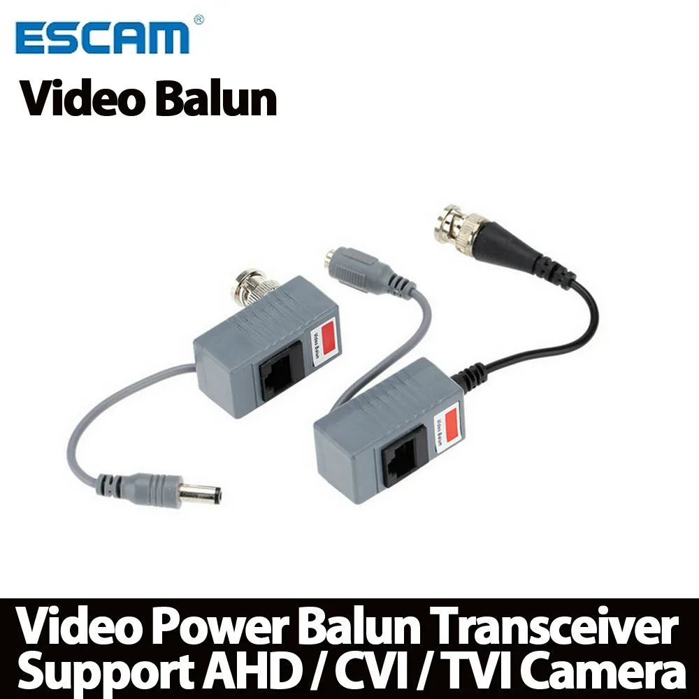 

ESCAM 10pcs CCTV Camera Accessories Audio Video Balun Transceiver BNC UTP RJ45 Video Balun with Audio Power over CAT5/5E/6 Cable