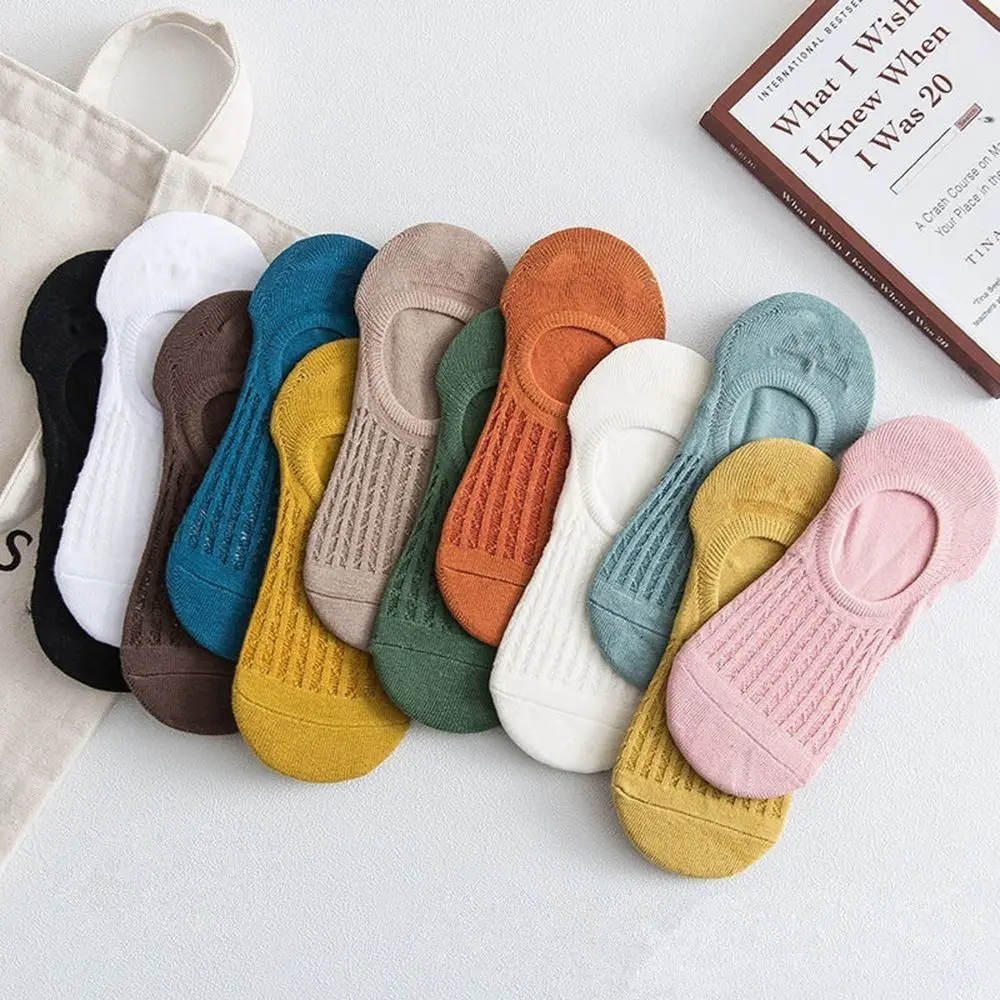

1 Pair Women Breathable Casual Summer Ankle Hosiery Invisible Socks Low Cut Boat Socks