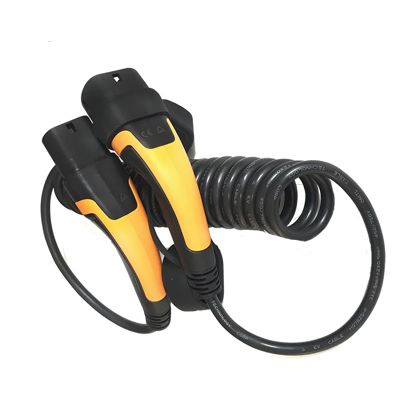

Mode 3 32a 1 Phase Sae J1772 Type 1 To Type 2 Ev Charging Cable Electric Car Charging Cable