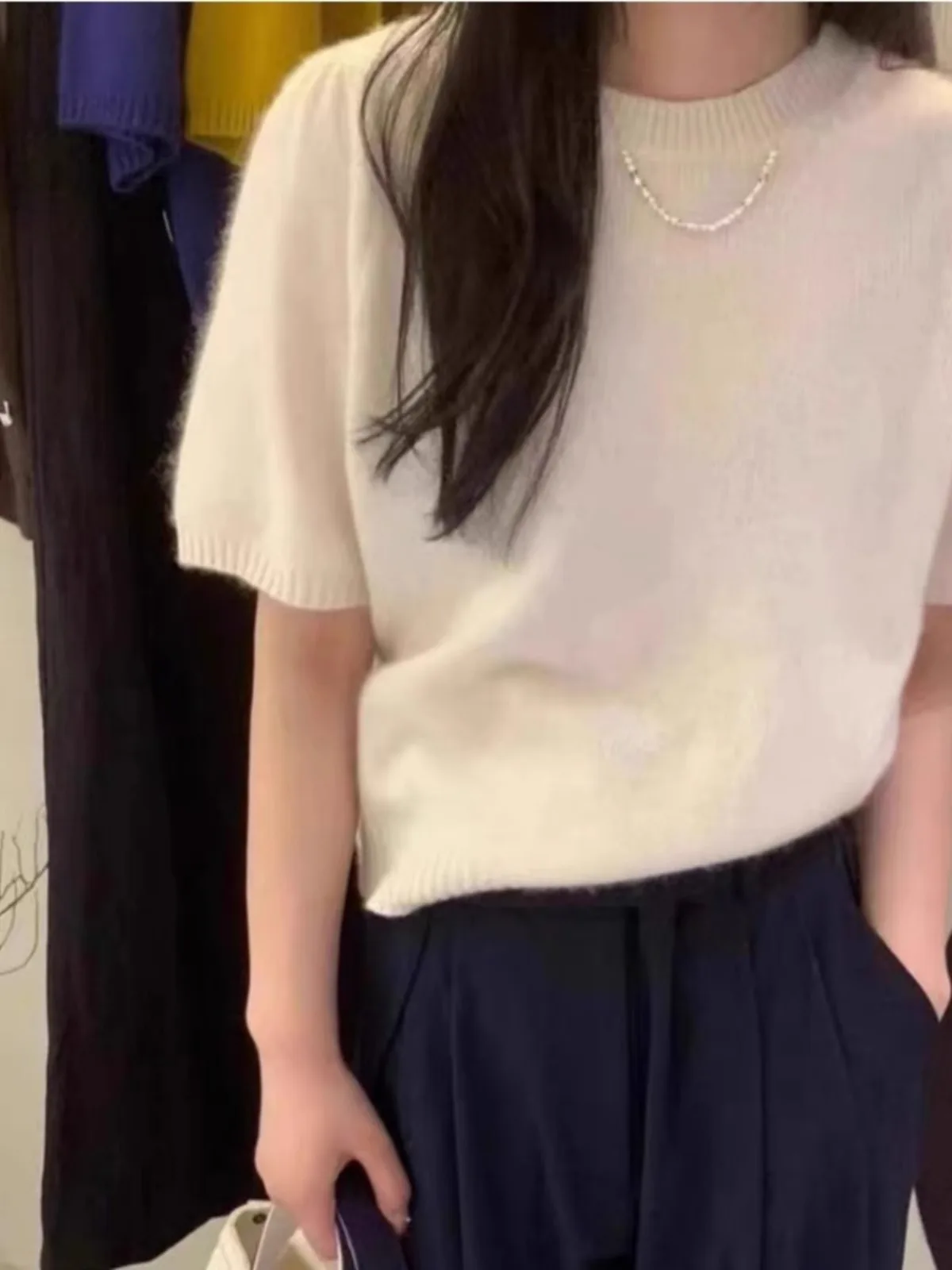 Мягкий ветер! Пуловер с круглым вырезом 100% чистый кашемир трикотажная женская