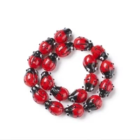 fashewelry 20pcsstrand red ladybug handmade lampwork beads for diy jewelry making bracelet crafts decor accessories