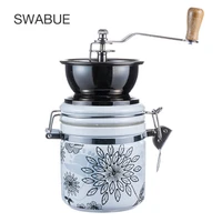 swabue manual coffee bean grinder stainless steel adjustable settings mill ceramic pot home portable kitchen hand grinding tools