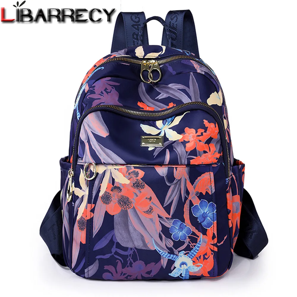 Fashion Anti-theft School Bag Flower Print Designer Female Large Capacity Travel Shoulder Bags