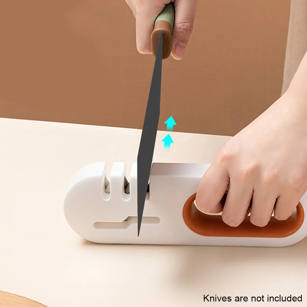 

4 In 1 With Lanyard Blade Sharpening Kitchen Tool Scissors Sharpener Grinding Polishing Manual Non Slip Different Slots Chef