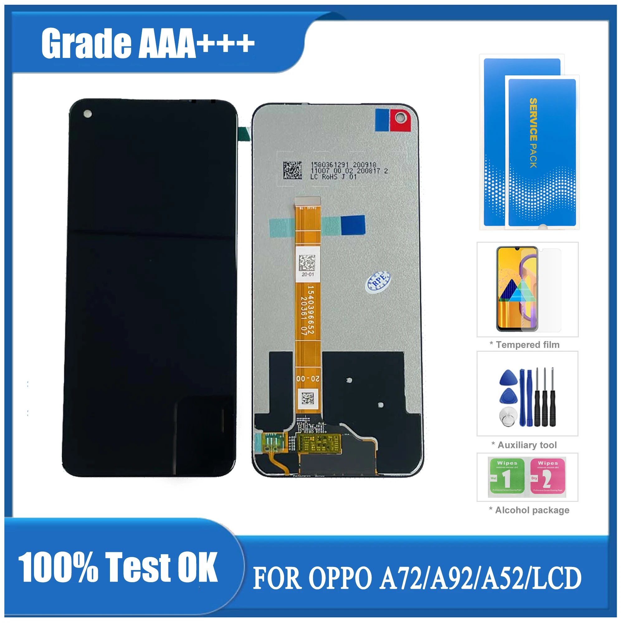 

Original Black 6.5 ”For Oppo A72 A92 A52 CPH2069 CPH2067 LCD Display Touchscreen Digitizer Assembly