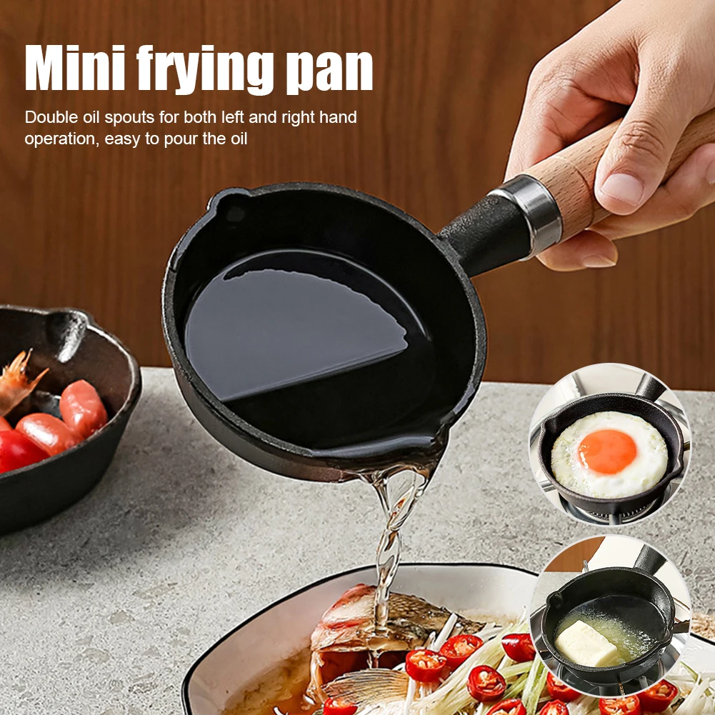 

Non-Stick Cast Iron Omelette Pan Kitchen Dining Bar Cookware Cooking Eggs Dumpling Hot Frying Pan Breakfast Omelette Pan