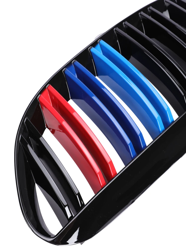 Передний бампер Кидни гриль M Design черный двойной пластиковый решетки для BMW 6 серии M6 E63 E64 630i 650i 645ci 2004-2010 двойная планка