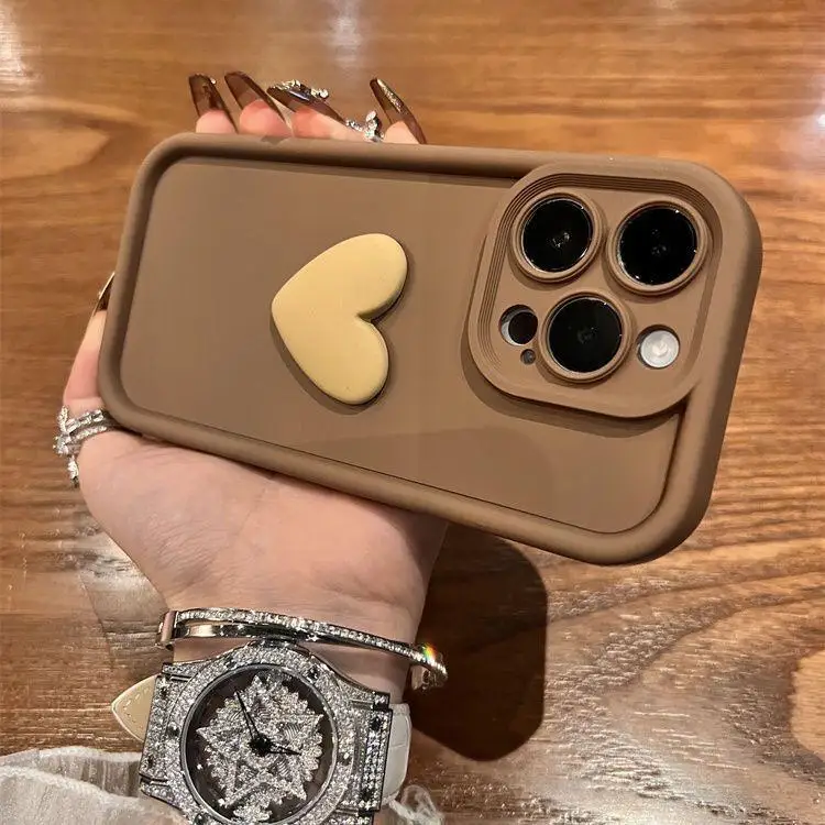 3D Cute Love Heart однотонная цветная крышка для OPPO Reno 10 Pro Plus 8T 4 5 6 7 8 7Z 8Z 6Z 4Z 5Z Realme 11 чехол 8i