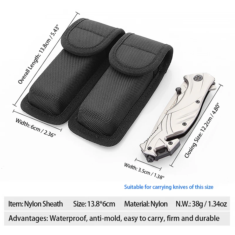 Flashlight Holder Fold Knife Bag Camp Outdoor kit Tool Pouch Plier Case Sheath Waist Nylon Storage belt loop Pocket Carry pack