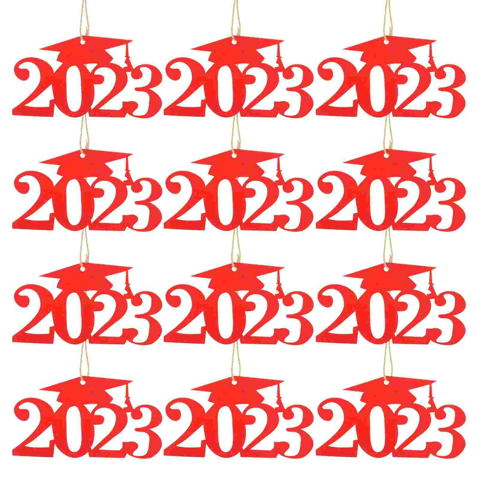 

30 Pcs Confetti 2023 Graduation Party Decor Tags Decoration Supplies Senior Gifts Table Cap Bottle Favor Signs Favors