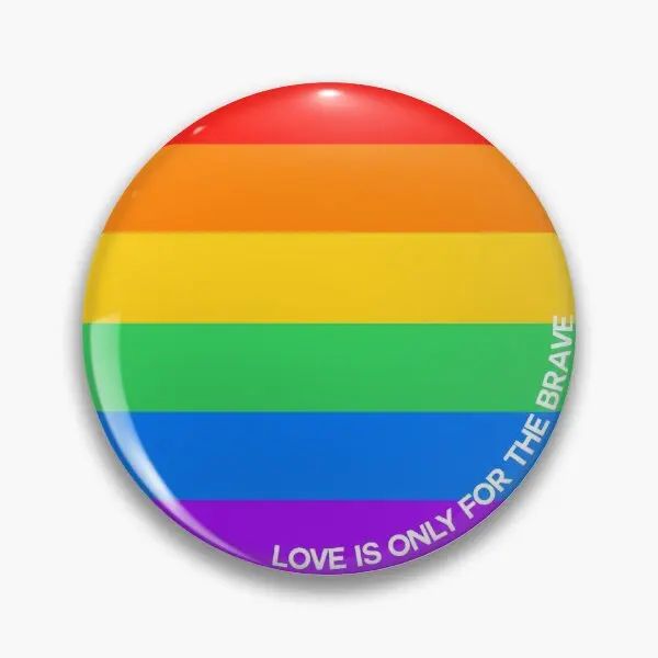 Только храбрость, радуга, мягкая кнопка, булавка для шляпы, Декор, мультфильм, Модная креативная одежда, подарок, Металлическая Булавка для влюбленных, милый значок на воротник