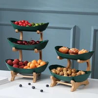 plastic living room home three layer fruit plate creative modern dried fruit basket snack plate candy dish