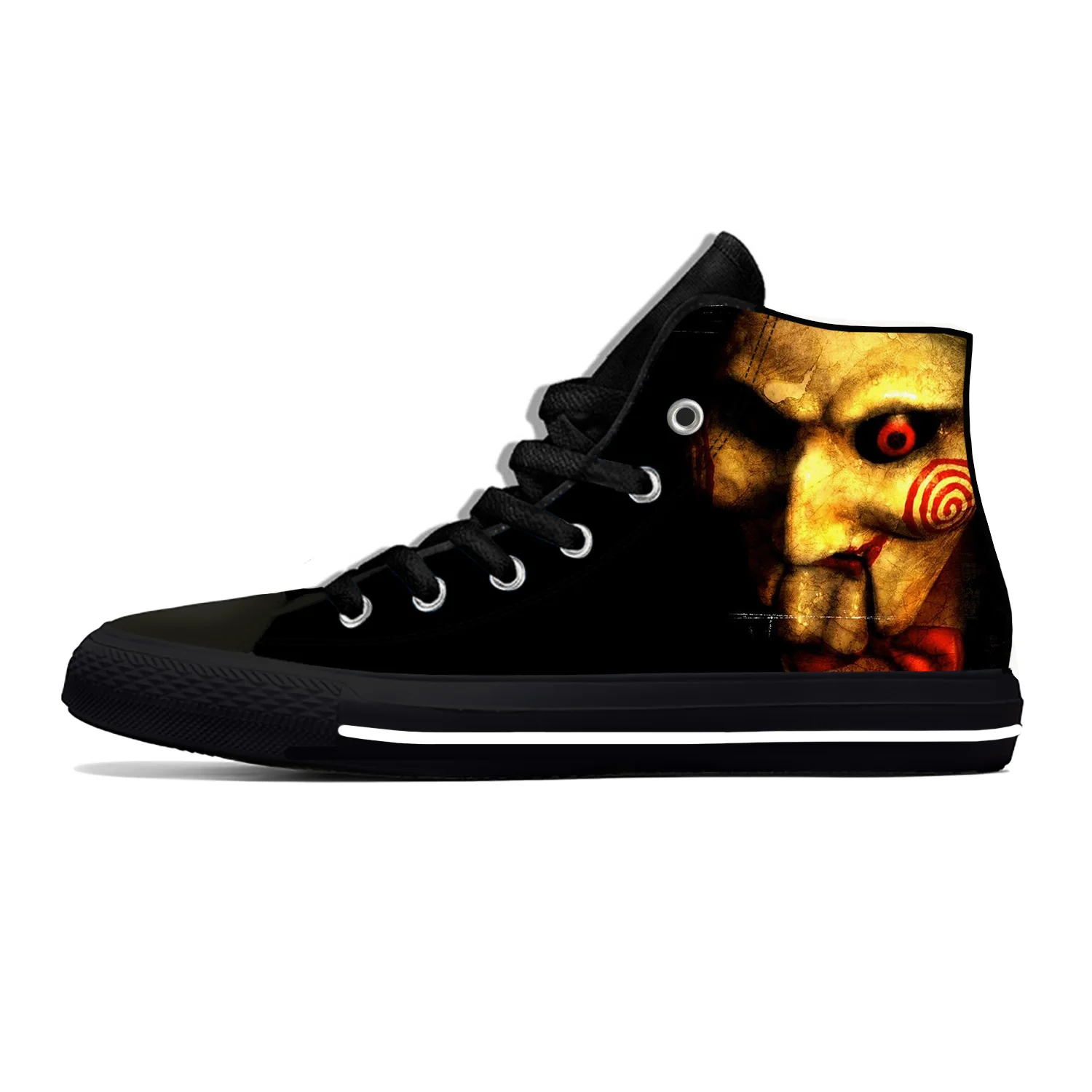 

Movie Horror Scary Saw Billy Puppet Jigsaw Funny Casual Cloth Shoes High Top Lightweight Breathable 3D Print Men Women Sneakers