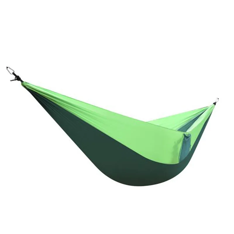 

Rede Dormir 260*140Cm Dark Green + Fruit Green Color Matching Parachute Cloth Hammock Sangle Hamac Hamac Militaire