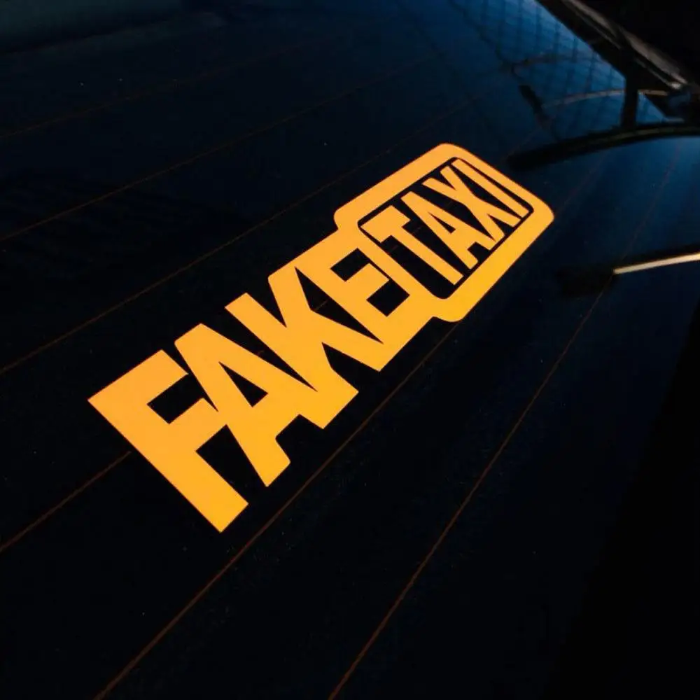 

Universal Reflective Car Sticker Self Adhesive Vinyl Durable Faketaxi Decal Emblem Waterproof Fake Taxi Car Sticker Funny