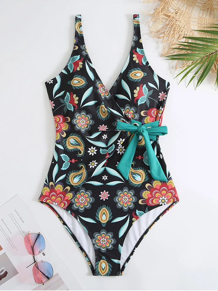 One Piece Swimsuit Women 2023 Backless Print Swimsuit Push Up Tight Sexy High Waist Beach Clothes for Sports,Seaside Vacations