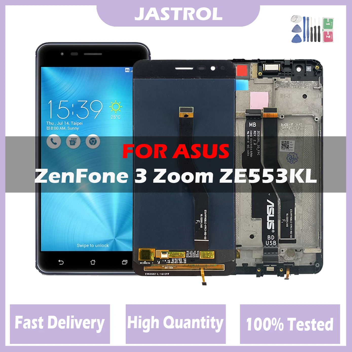 Оригинальный ЖК-дисплей для Asus ZenFone 3 Zoom ZE553KL ZE553 Z01HDA, ЖК-дисплей с сенсорным экраном и дигитайзером в сборе, ЖК-дисплей с рамкой