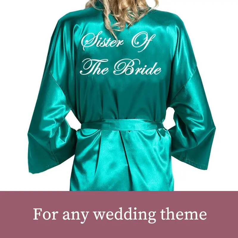Green Satin Robe for Women Short Bride and Bridesmaid Robes Dressing Robe for Wedding Party Bridal Robes Bathrobe