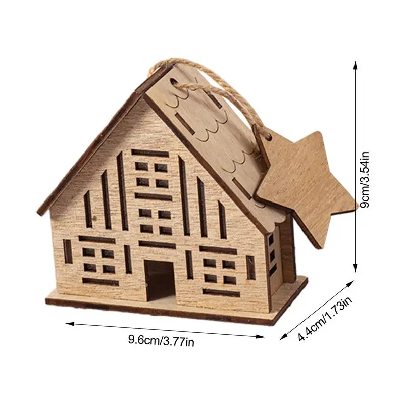 Светодиодная домашняя деревянная фигурка дома на батарейках зимний пейзаж