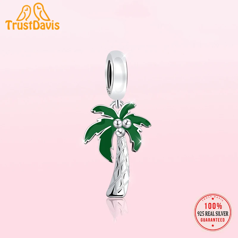 Шарм-бусина 925 серебра, льного цвета, с кокосом, для браслета или цепочки, ручная работа, HY709