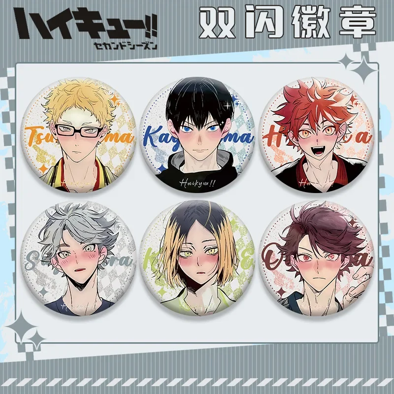 Haikyuu значок аниме Kei Tsukishima круглые Броши Kenma Kozume значки товары коллекция