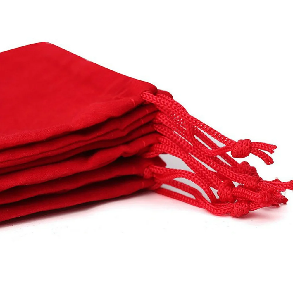 150  9cm Red Plush Drawstring Bag Storage Pouches Luxury Drawstring Gift Wedding Gift Packing Bag Accessary