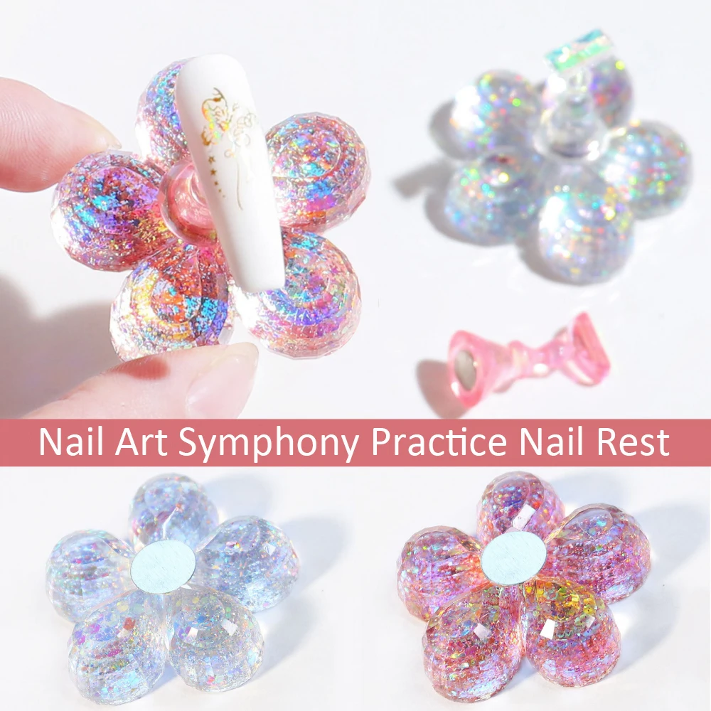 

New Creative Plum Flower Nail Tips Practice Holder GlitterCrystal Nail Display Stand Nail Tips Practice Holder Magnetic SANA889