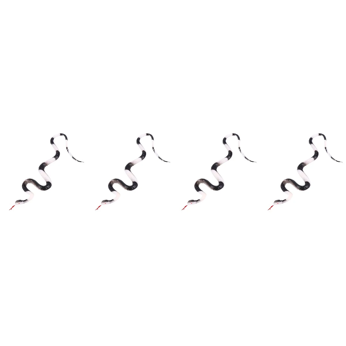 

Set 4 Artificial Snake Statue Decor Props Spoof Simulation Prank Toys Decorate Rubber Child