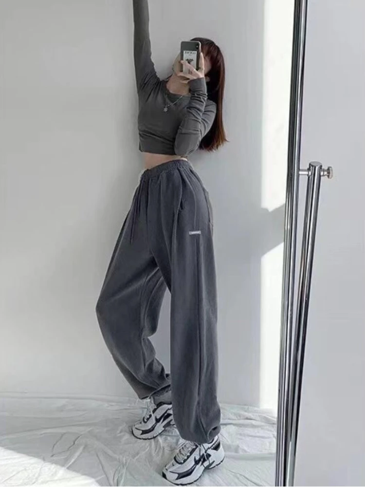

Women Pants Loose Comfortable Sports 2023 New Casual High Waist Straight Sweatpants Women Ankle Length Pants Streetwear Clothes