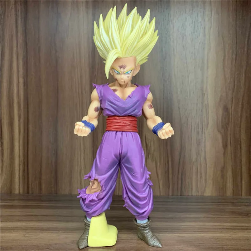 

24cm Anime Dragon Ball Z Figure Gohan Super Saiyan Chocolate Black Ver. PVC Action Figure DBZ Gohan Goku Fighting Model Toy