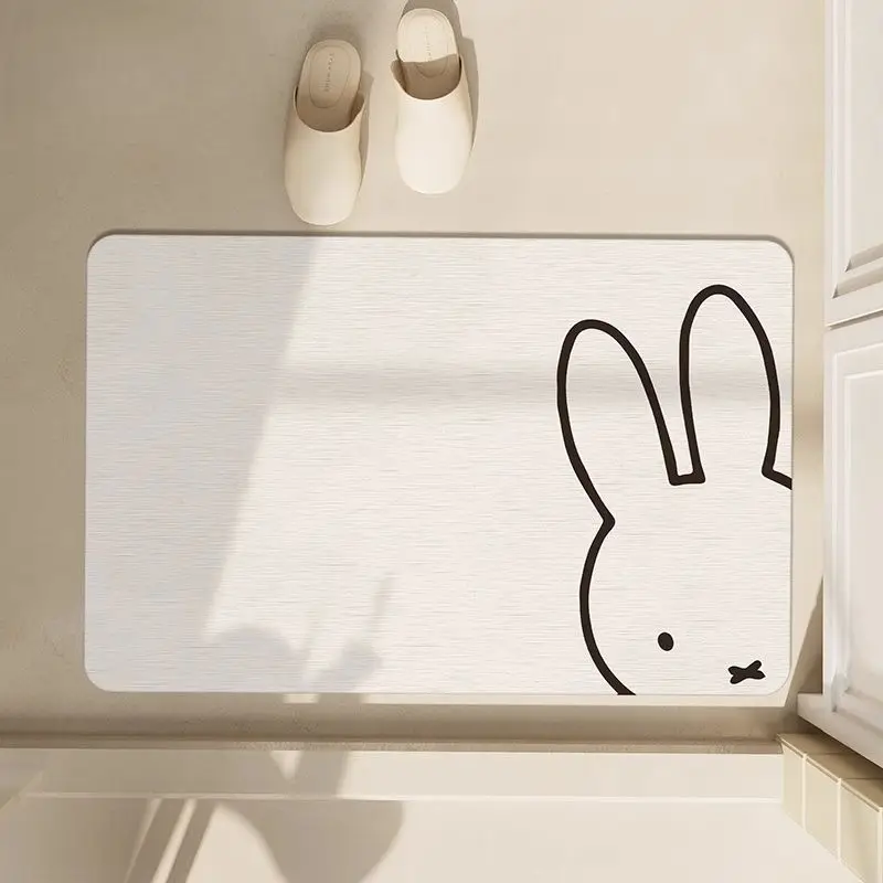 Милый коврик для пола Miffy, простой впитывающий быстросохнущий противоскользящий коврик для туалета, коврик для ванной комнаты (art.: 3920d9573e172) - 3920d9573e172