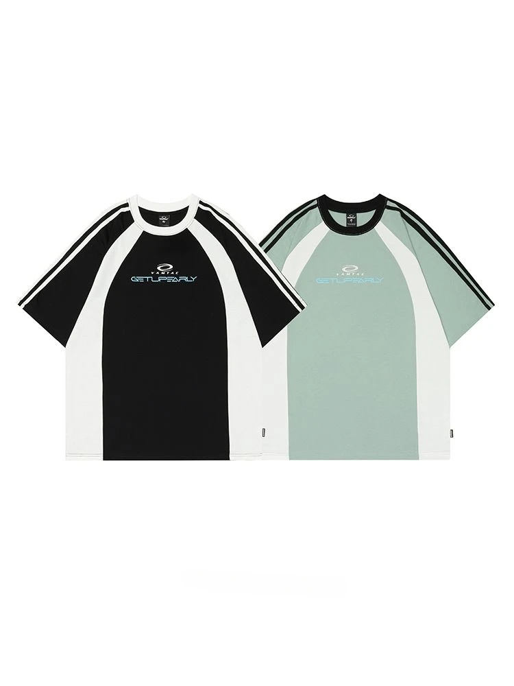 Мужские и женские футболки с короткими рукавами в американском стиле ретро