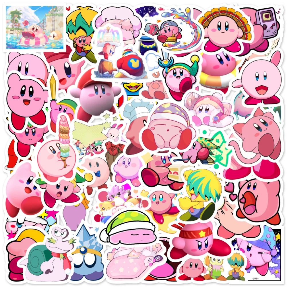 

10/30/50PCS Game Kirby Cute Anime Cartoon Stickers DIY Travel Luggage Guitar Fridge Laptop Cool Graffiti Sticker Kid Decal Toy