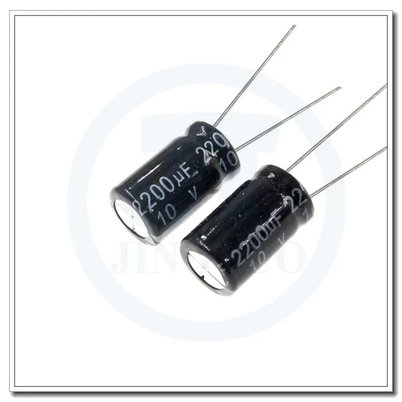 Фото 2200UF10V 10V2200UF 2200MFD 10 Вольт 10*16 мм Радиальные алюминиевые электролитические конденсаторы №1