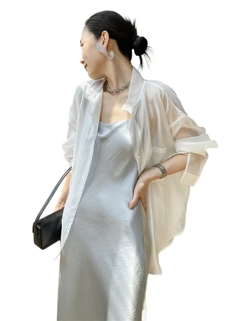 

Весенние женские топы с воротником-стойкой и длинными рукавами, легкие свободные Универсальные высококачественные Повседневные базовые Однотонные блузки, пальто
