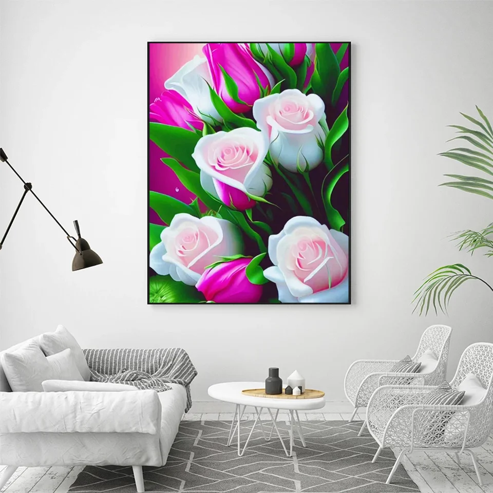 AZQSD Набор Алмазной Живописи 30x30 См Полный Круглый Сверл Тигр Панда Кот Черепаха