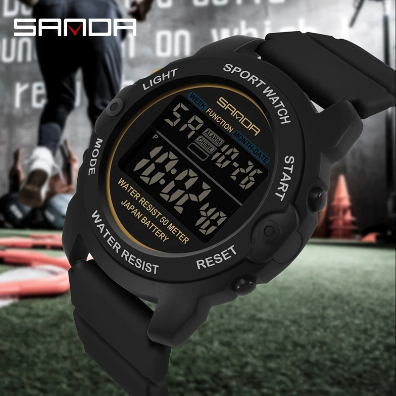 SANDA Sports Women Watches Fashion Casual Waterproof LED Digital Watch Female Wristwatches For Women Clock Relogio Feminino 6003