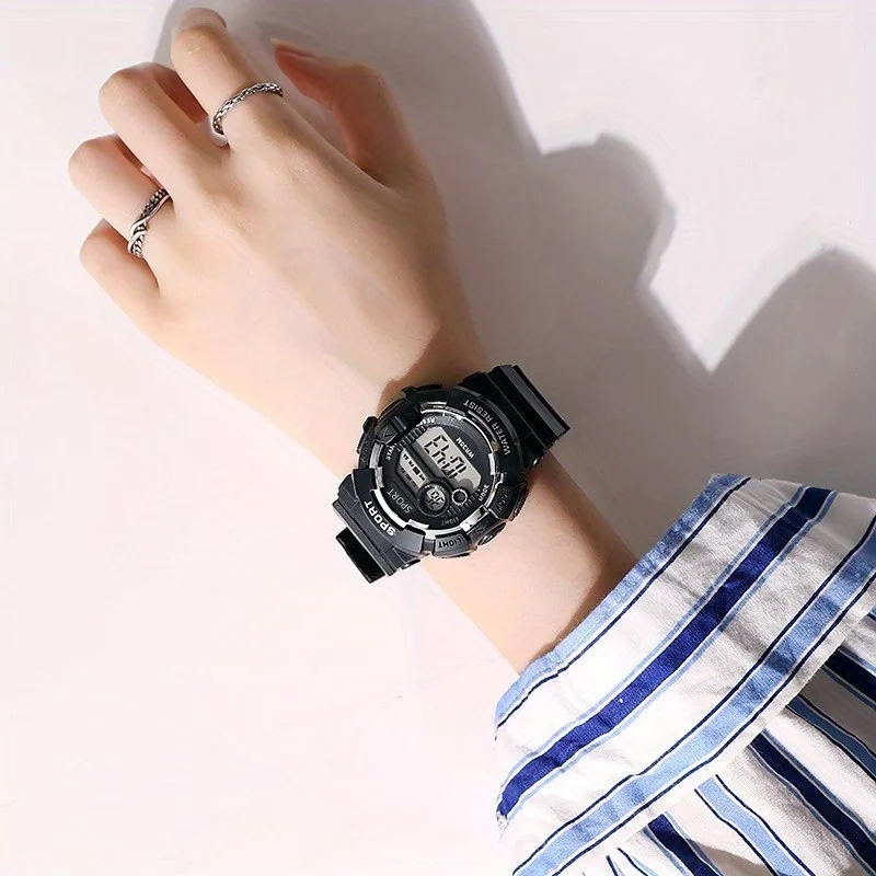 Модные повседневные часы Wecin для мужчин и женщин с большим цифровым дисплеем