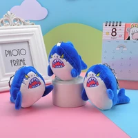 12cm cartoon ferocious shark plush keychain cute soft simulation toy plush doll backpack keychain bag pendant childrens gift