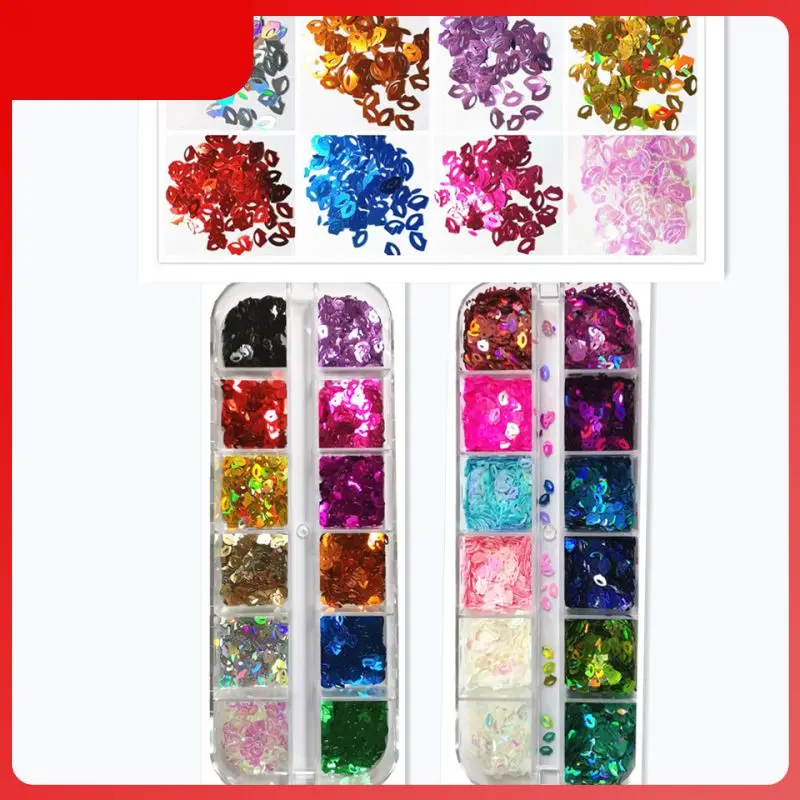 

24 цвета сексуальные любовь Губы формы блёстки наклейка для ногтей блестки искусство своими руками макияж для ногтей или сумка украшение об...