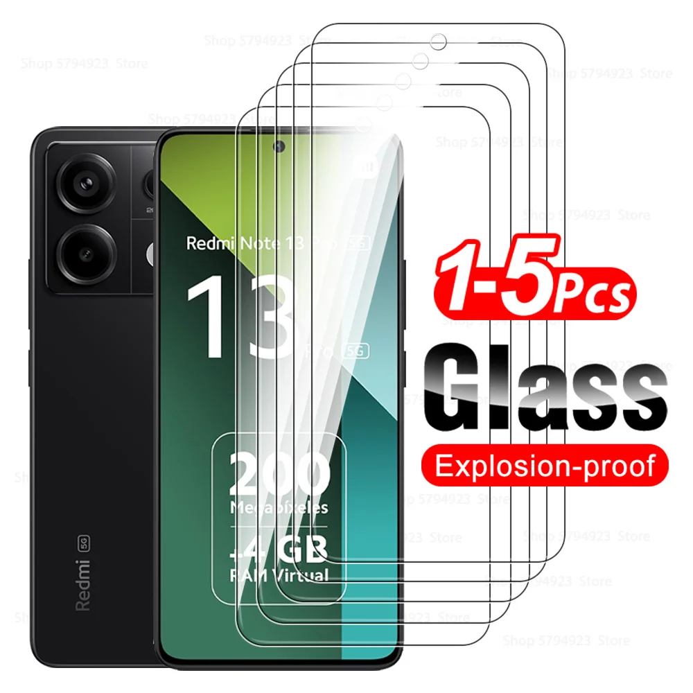 1 - 5pcs для Xiaomi Redmi Note 13 Pro 5G экран закаленное стекло защитная пленка Note13 4G переднее