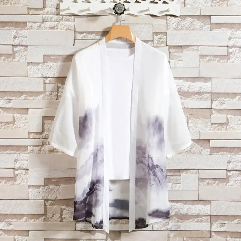 Солнцезащитная одежда Geskeey стиль даопао мужское кимоно в стиле древнего