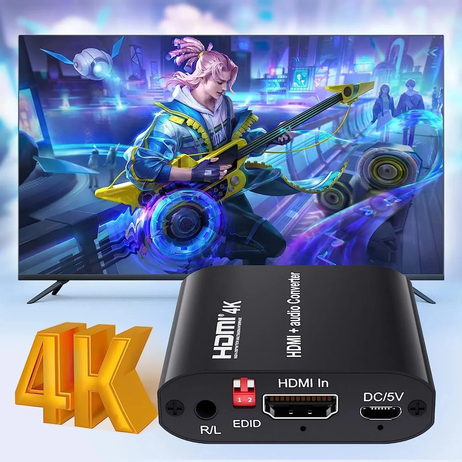 Фото 4K @ 30 Гц HDMI аудиоэкстрактор HDMI в коаксиальный/Toslink оптический/3,5 мм стерео аудиовыходной преобразователь с EDID для ПК ТВ-приставка динамик №5