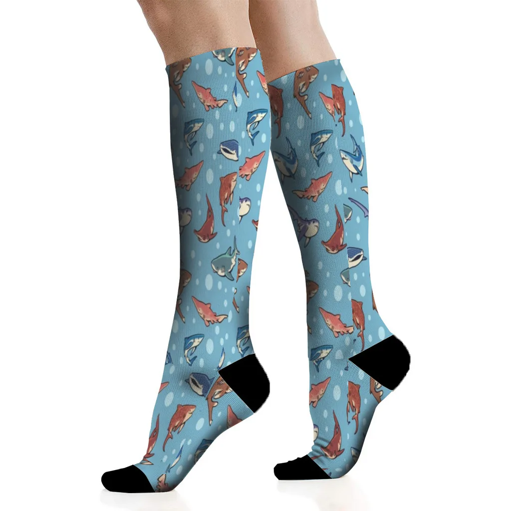 Sharks in the light blue Men'S Socks Gift For Men and Women Teens Socks Cycling Soccer Running Socks For Men