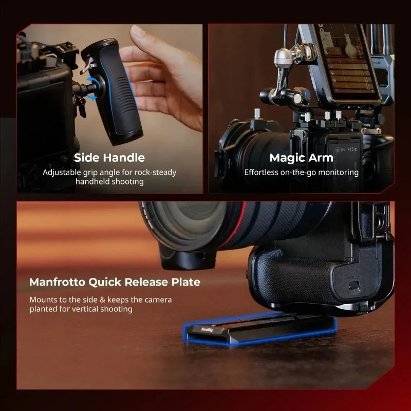 Фото Комплект креплений SmallRig HawkLock для Canon EOS R6 V с 3-точечной системой Arca QR для видеосъемки №4