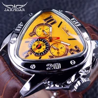 luxury automatic mechanical watch men top brand triangular dial chronograph bussiness watches wristwatch male clock reloj hombre