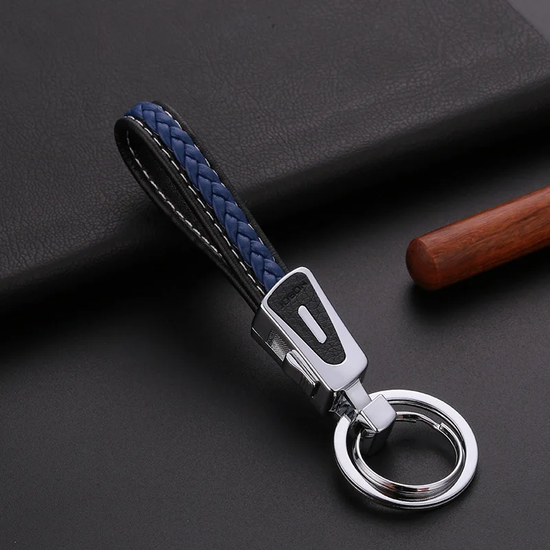 

Lambskin Weave Keychains Genuine Leather Key Holder Car Key Ring Chain Zinc Alloy Automobile Car Keyring Car Accessories Gift