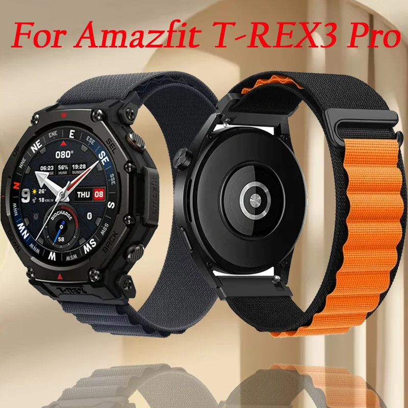 Фото Нейлоновый ремешок Alpine 20 мм 22 мм для Amazfit T-REX3 Pro 48/44 мм, удобный браслет для Amazfit Active Max/3-2, ремень для Xiaomi S5-4-3-2 №1