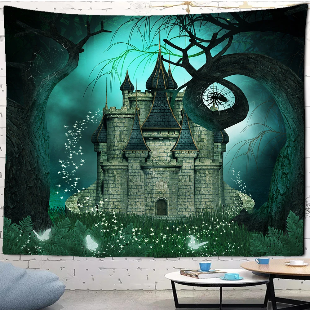 

Magic Castle tapestry dragon cruiser summer sea wall tapestry living room beach towel blanket